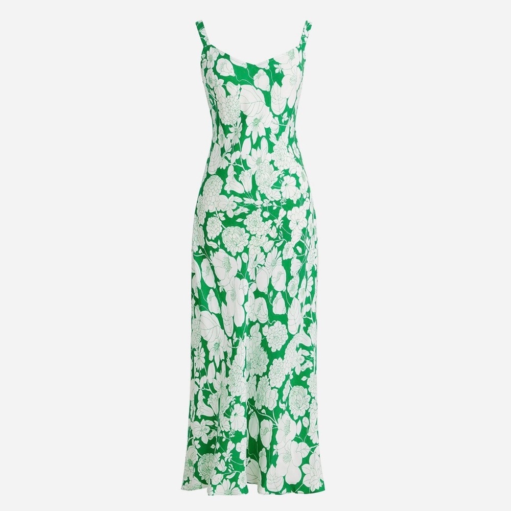 J. Crew Gwyneth V-Neck Slip Dress in Kelly floral - Picture 2 of 5